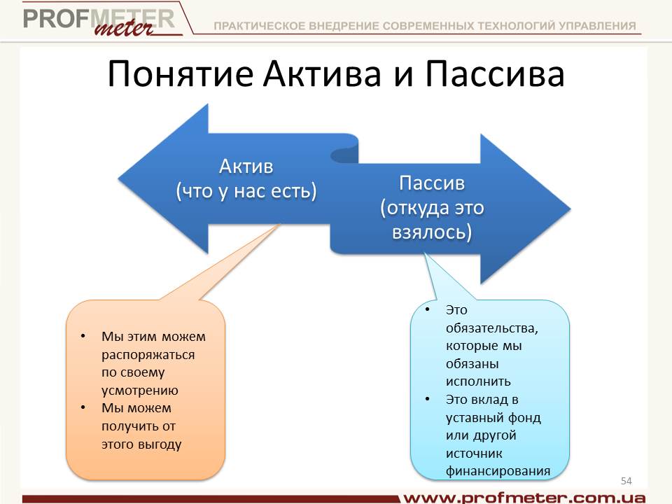 Понятие актива и пассива - основные признаки